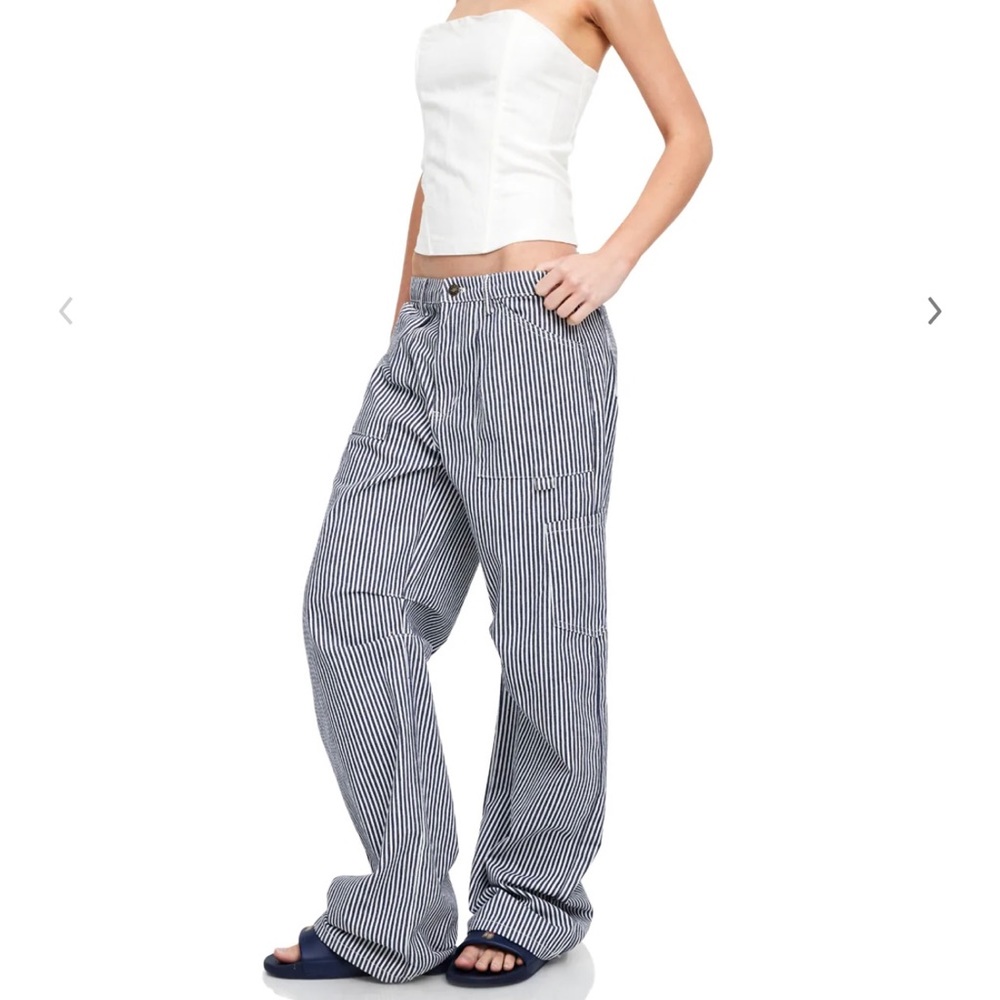 Lioness Miami Vice Trousers in Navy Pinstripe